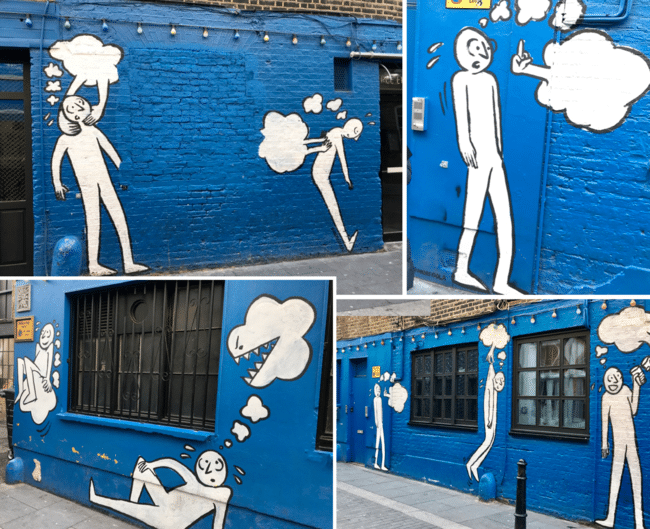 ׳האיש הבודד והענן׳. סדרת ציורי הקיר של אנדרה גולה ברחוב Rivington
